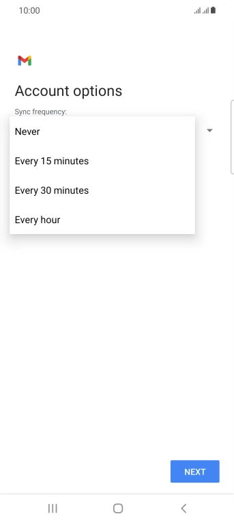 Press the required setting.