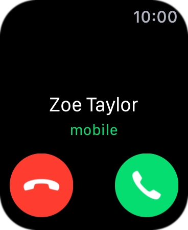 Press the Digital Crown when you get a call.