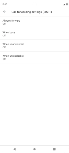 Press the required divert type.
