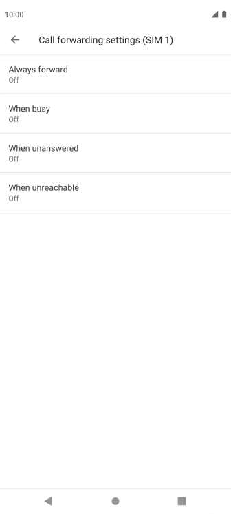 Press the required divert type.