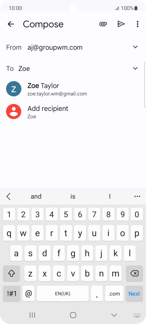Press the required contact.