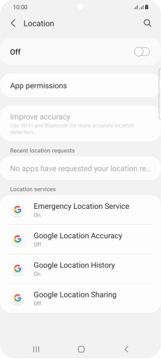 Press the indicator to turn the function on or off.
