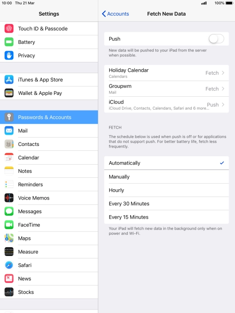 If you turn off the function, press the required setting.