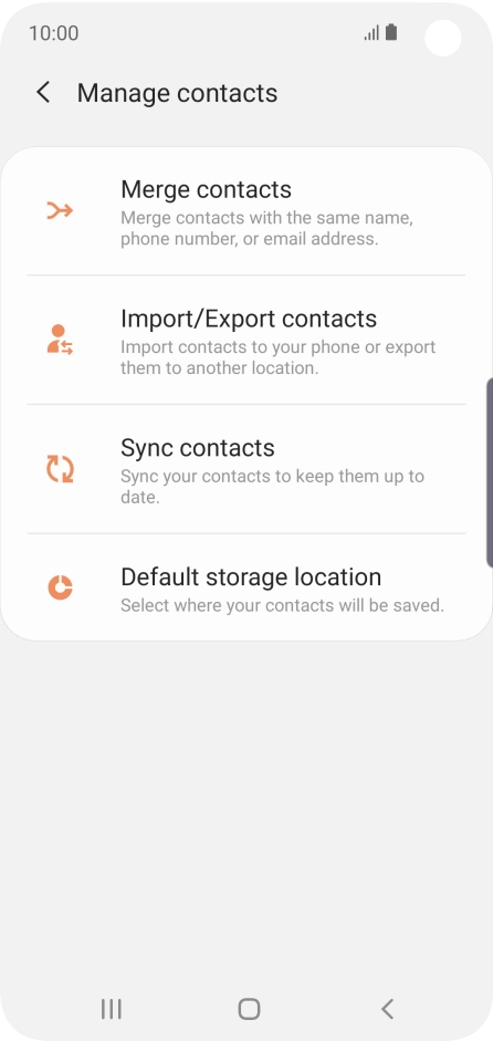 Press Import/Export contacts.