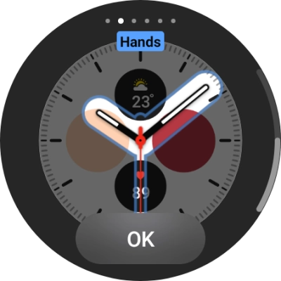 Slide your finger on the screen to change between the different designs.