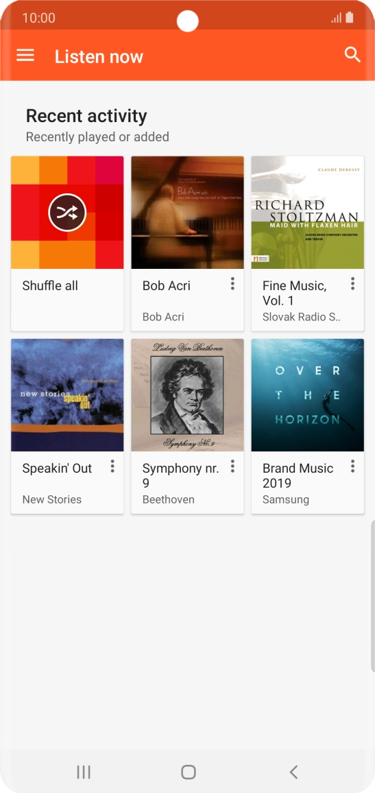 Slide your finger right starting from the left side of the screen.
