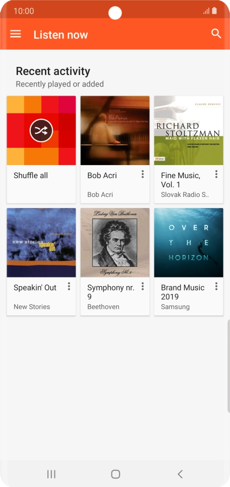 Slide your finger right starting from the left side of the screen.