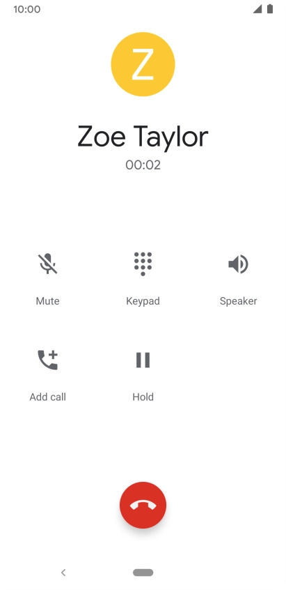 Press the end call icon.