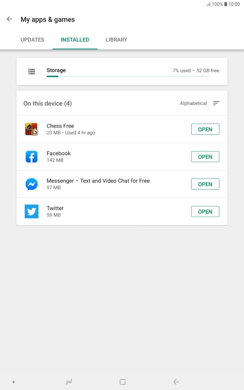 Press the required app.