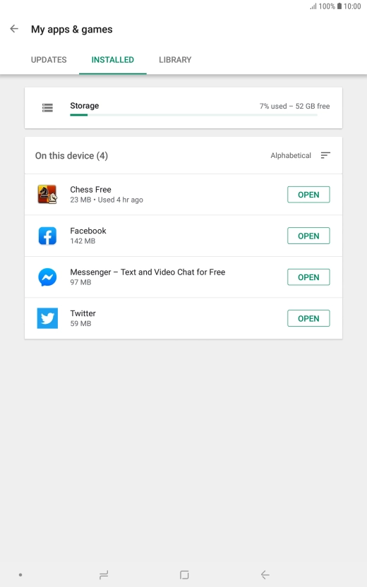 Press the required app.
