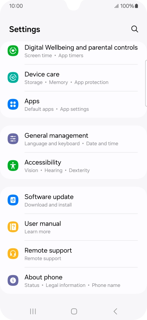 Press Software update.