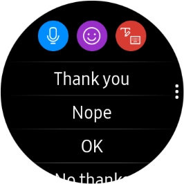 Press the write reply icon and key in the required text.