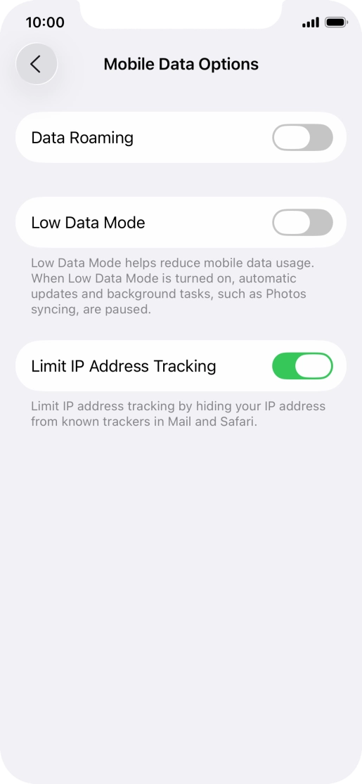 Press the indicator next to 