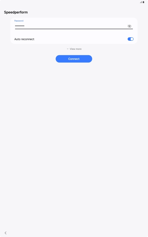 Key in the password for the Wi-Fi network and press Connect.