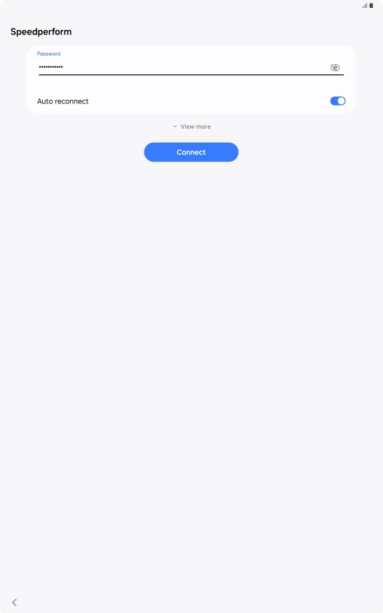 Key in the password for the Wi-Fi network and press Connect.