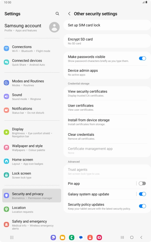 Press Set up SIM card lock.