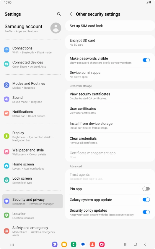 Press Set up SIM card lock.