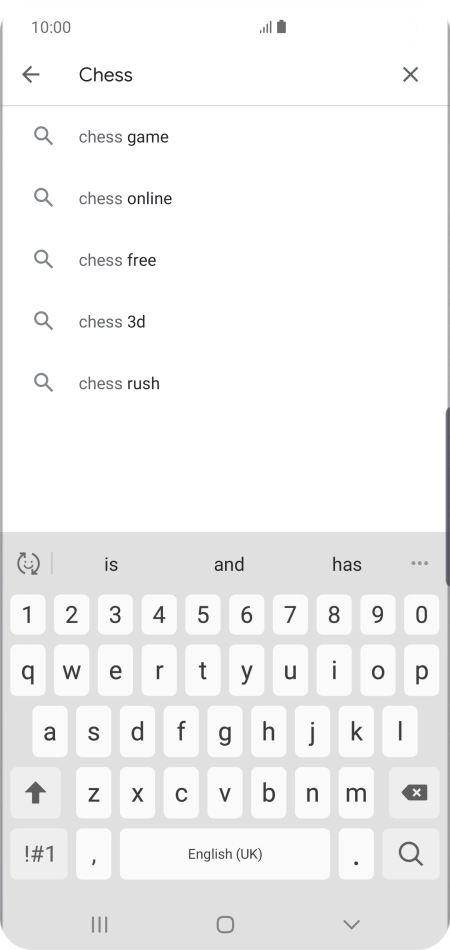 Key in the name or subject of the required app and press the search icon.