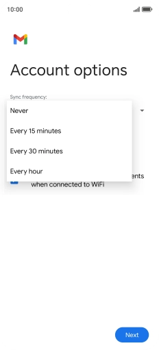 Press the required setting.