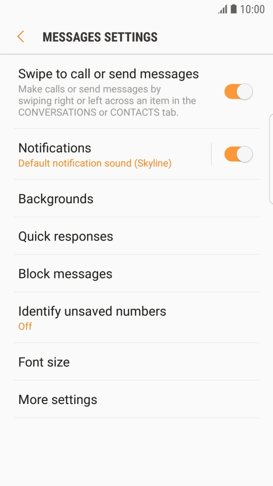 Press More settings.