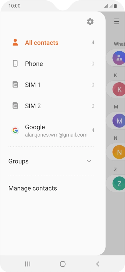 Press Manage contacts.
