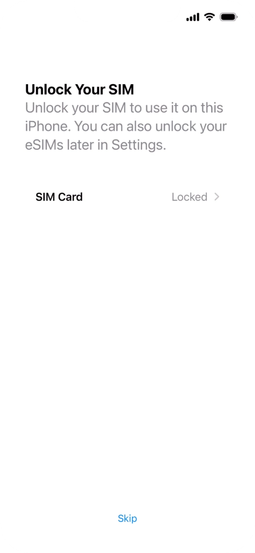 Press SIM Card.