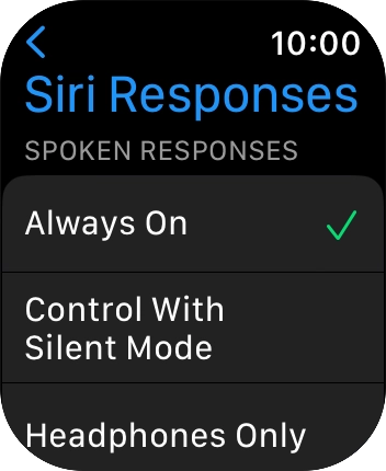Press the required setting below 