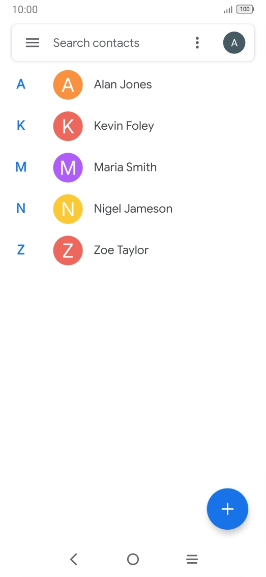 Press the new contact icon.