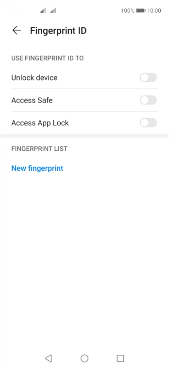 Press New fingerprint.