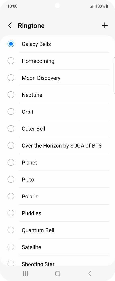 Press the add ring tone icon.