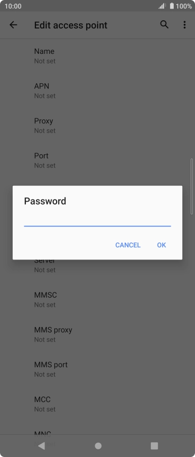 Key in secure and press OK.