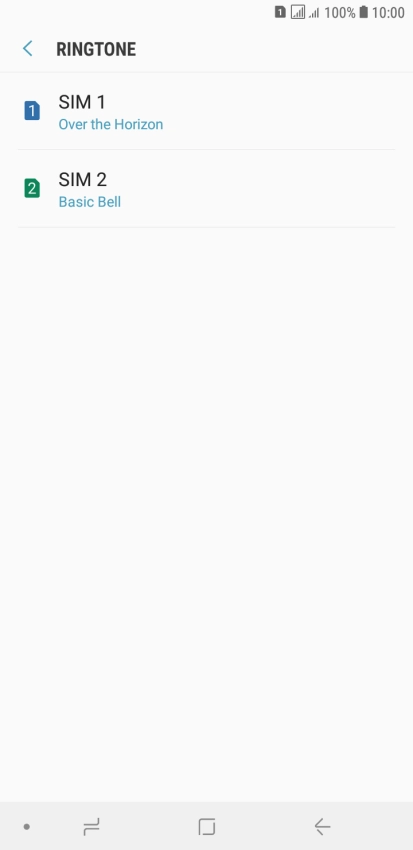 Press the required SIM.