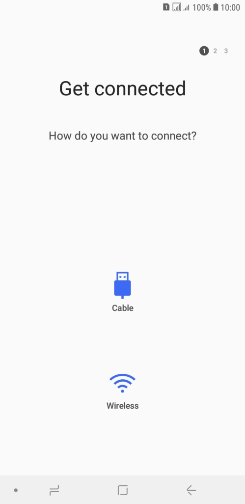 Press the required transfer type and follow the instructions on the screen to transfer the content.