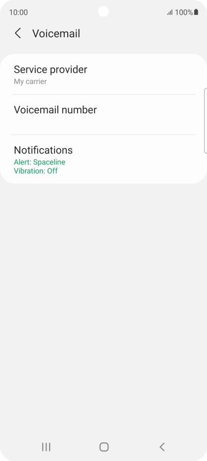 Press Voicemail number.