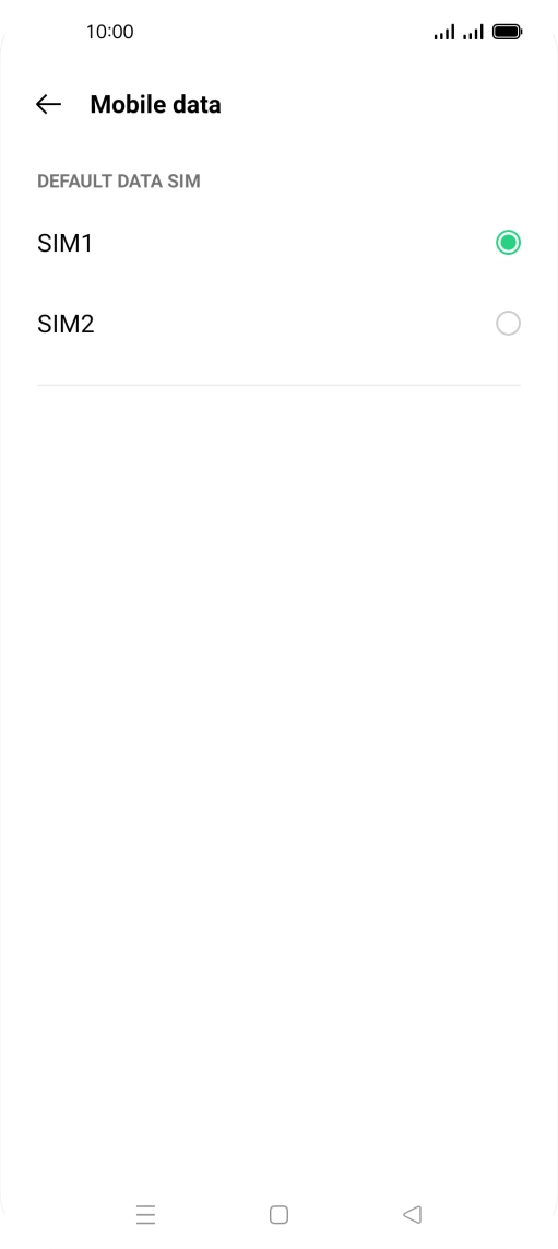 Press the required SIM.