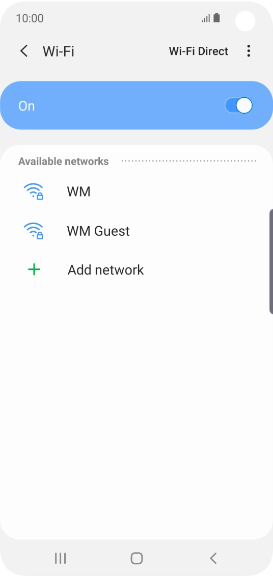 Press the required Wi-Fi network.