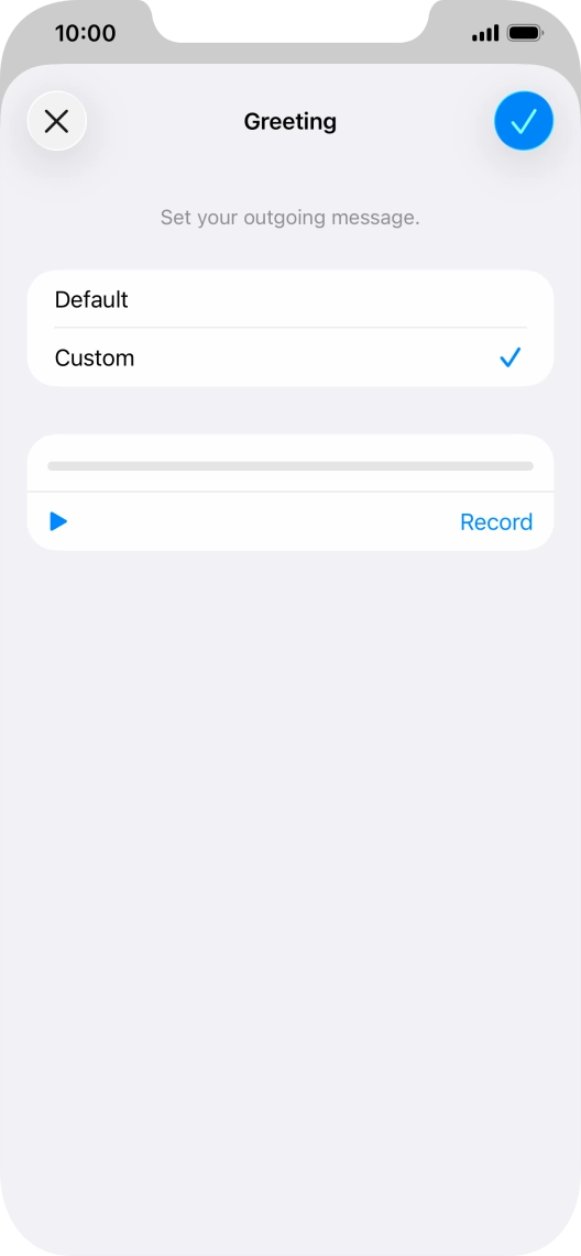 Press the play icon to play your personal greeting.