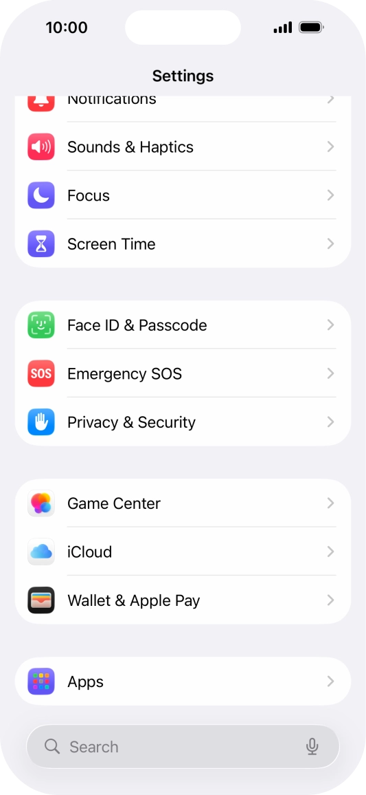 Press Face ID & Passcode.