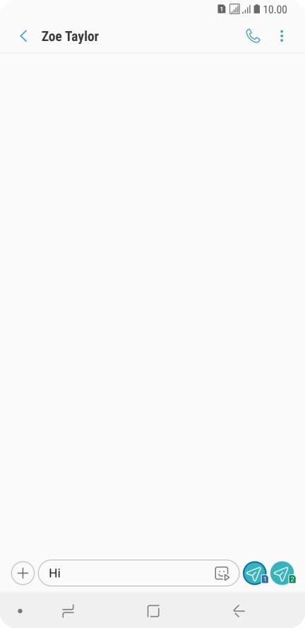 Press the send icon next to the required SIM when you've written your text message.