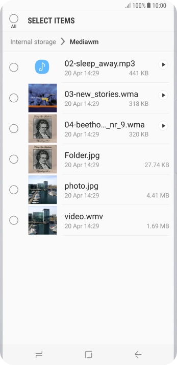 Press the required file.
