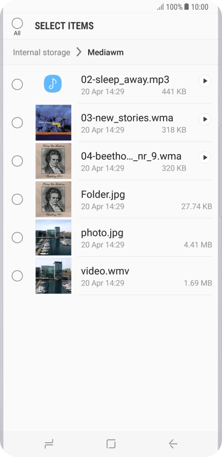 Press the required file.