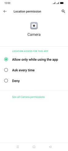 Press the required setting.