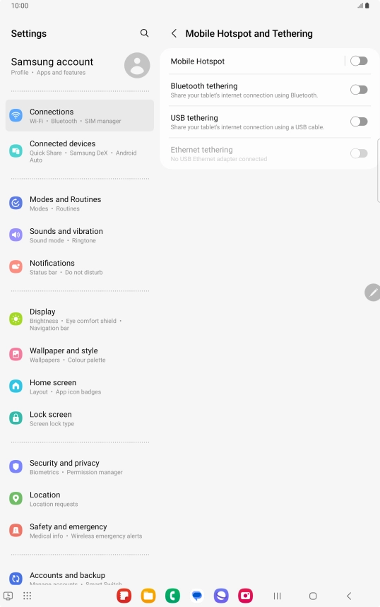 Press Mobile Hotspot.