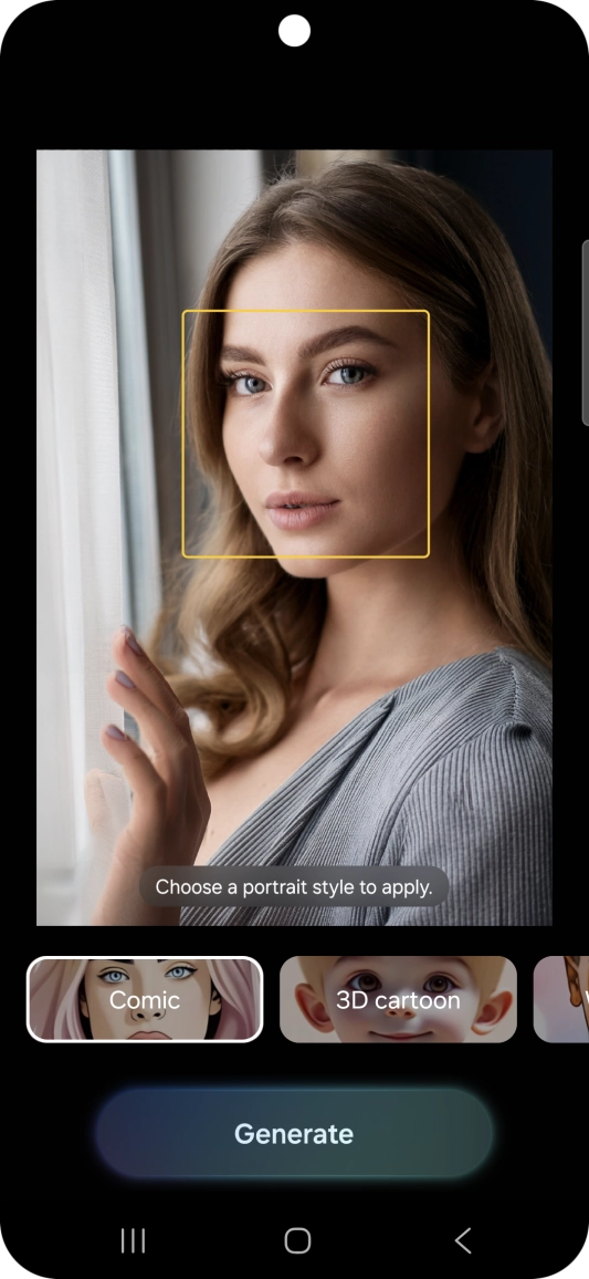 Follow the instructions on the screen to use the selected function and press Generate.