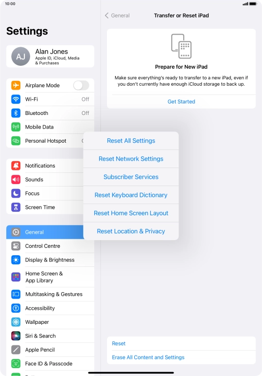 Press Reset All Settings.