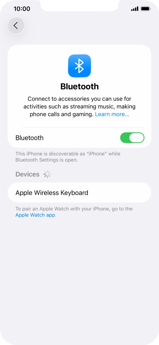 Press the required Bluetooth device and follow the instructions on the screen to pair the device with your phone.