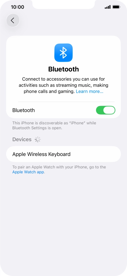Press the required Bluetooth device and follow the instructions on the screen to pair the device with your phone.