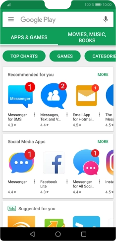 Slide your finger right starting from the left side of the screen.