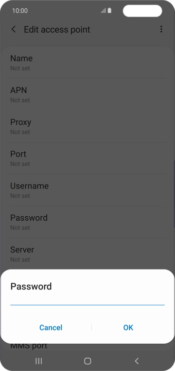 Key in secure and press OK.