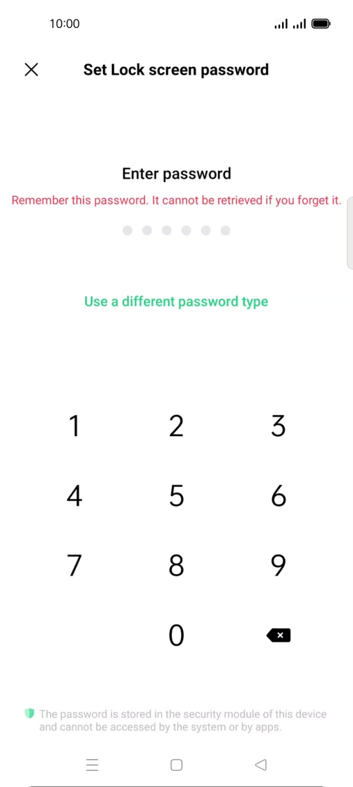 Press Use a different password type.
